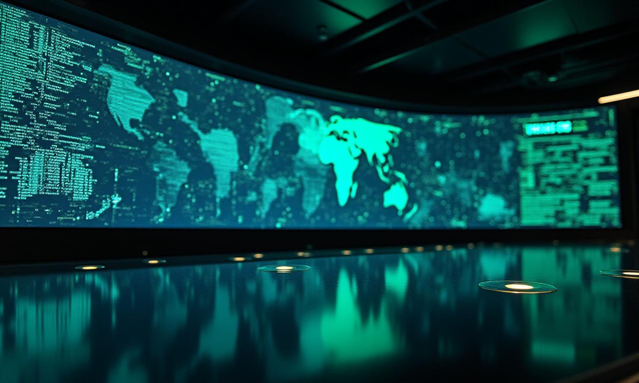 Abstract representation of secure data integration at sea