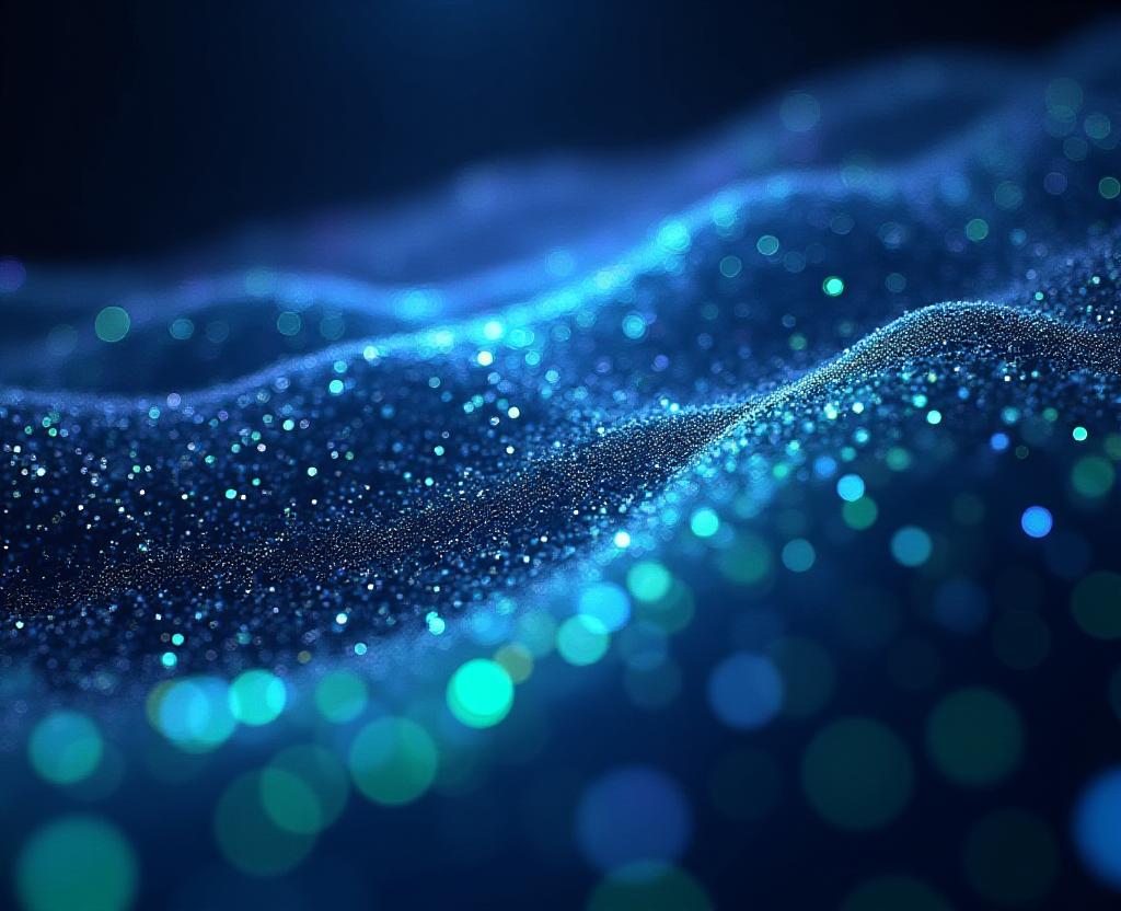 Abstract visualization of high-speed data streams flowing like vibrant oceanic currents